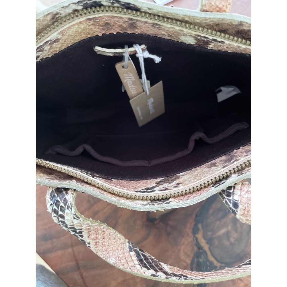 NWT Madewell Snakeskin The Zip-Top TransportLeather Crossbody Purse Bag​​​​​​​ - Picture 4 of 12